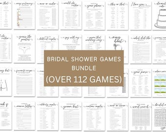 Paquete de juegos para despedidas de soltera, juegos minimalistas para despedidas de soltera, paquetes de juegos modernos para despedidas de soltera, descarga instantánea de 120 juegos para despedidas de soltera.