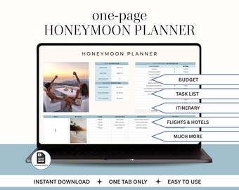 Honeymoon Travel Planner Spreadsheet Couples Vacation Itinerary Google Sheets Honeymoon Budget Tracker Trip Packing List Romantic Getaway