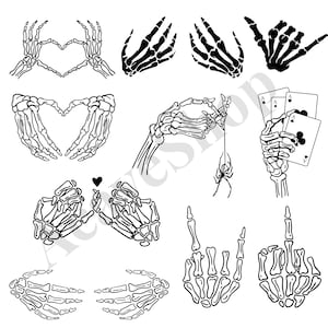 Skeleton Hands SVG Skull Skeleton Hand Halloween svg Rack Hand Svg Middle Finger svg Cricut Cut Files Instant Download