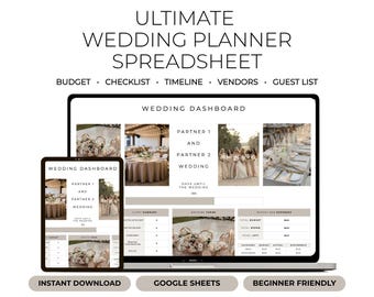 Wedding Planner Spreadsheet, Wedding Budget Spreadsheet, Wedding Google sheets Budget, Wedding Planning Checklist, Excel Seating Plan