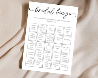 Bridal Shower Bingo Game Printable for Bride to Be Party Activity 5x7 Bingo Cards for Bridal Shower Guests Hen Party Printable Games