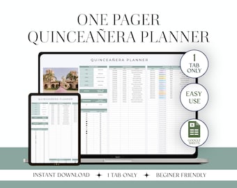 Quinceañera Planner Spreadsheet | Google Sheets Party Planner | Event Organizer Template