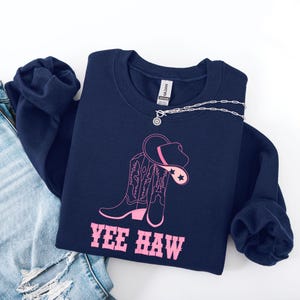 Pink Boots Cowboy Hat Yee Haw Line Art Yee Haw Art Print Cowboy Shirt Howdy PNG Cowboy SVG Country Girl png Wyoming png Instant Download