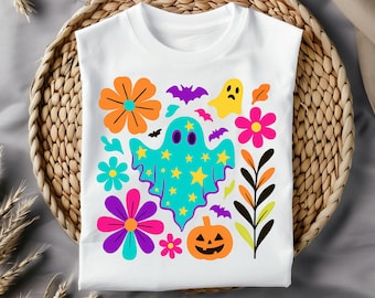 Neon Boo Halloween Png, Cute Halloween Boo Bow Png, Neon Halloween PNG, Boo Ghost Shirt Png, Cute Boo Halloween Sublimation Design