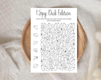 I Spy... a Penis! Printable Bachelorette Game | Funny Hen Party Icebreaker | Naughty Bridal Shower Game | Instant Download