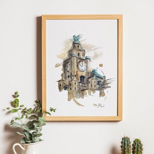 Impression du Royal Liver Building de Liverpool | Croquis urbain