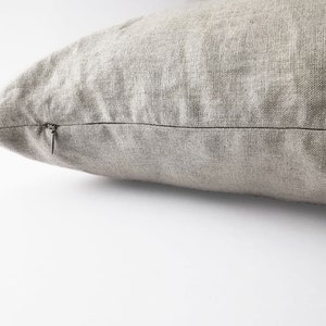 Softened Linen pillowcase with zipper, Softened Linen Pillow cover, Throw Pillow case, Decorative pillow cover, standard, queen, euro sham zdjęcie 7