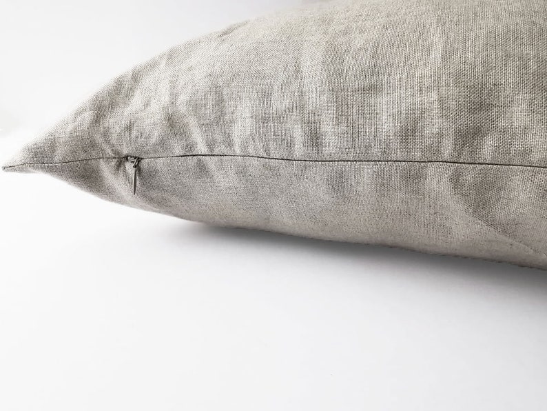 Softened Linen pillowcase with zipper, Softened Linen Pillow cover, Throw Pillow case, Decorative pillow cover, standard, queen, euro sham zdjęcie 7