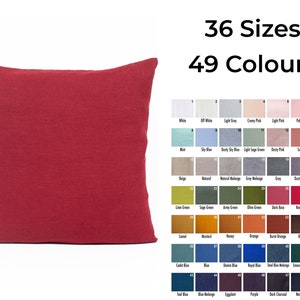 Softened Linen pillowcase, Softened Linen Pillow cover, Linen Pillow cases available in 49 colours, Linen Pillow covers available 36 sizes
