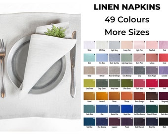 Linen Napkins sets in various colours and sizes. Cocktail napkins. Tea Napkins. Lunch Napkins. Dinner Napkins. Large Dinner Napkins