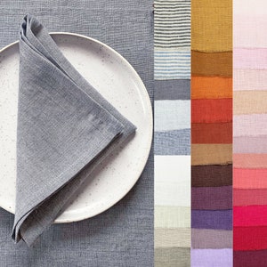 Linen Napkins sets in various colours and sizes. Cloth Napkins set. Wedding napkins. Linen Napkins. Natural Napkins. Eco friendly napkins