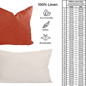 Softened Linen pillowcase with zipper closure, Softened Linen Pillow cover, Decorative pillow, Beige linen pillow cover, Burnt orange pillow image 9