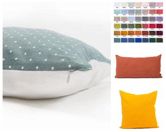 Funda de almohada de lino de doble cara, funda de almohada de color personalizado, funda de almohada de tamaño personalizado, funda de almohada de lino