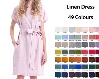 Linen Dress MIMOSA, Summer dress MIMOSA, Wrap oversized dress