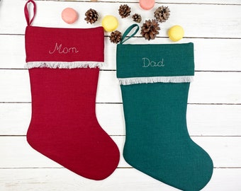 Personalized Tassel Christmas Stocking, Custom Christmas Stocking, Family Stockings, Monogram Stockings, Embroidered Stockings