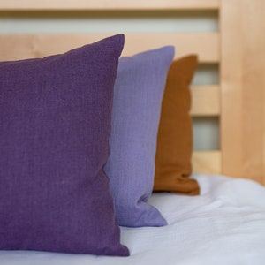 Softened Linen pillowcase with zipper closure, Softened Linen Pillow cover, Decorative pillow, Beige linen pillow cover, Burnt orange pillow image 2