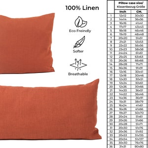 Softened Linen pillowcase with zipper closure, Softened Linen Pillow cover, Linen Pillow cases in 58 colours and 36 sizes, Cushion Cover image 10