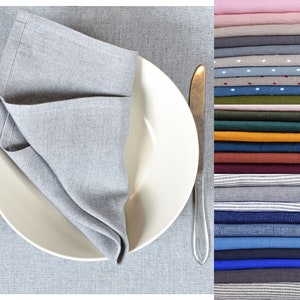 Linen Napkins sets in various colours and sizes. Cocktail napkins. Tea Napkins. Lunch Napkins. Dinner Napkins. Large Dinner Napkins