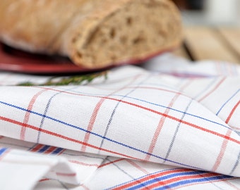 Linen bread towel. Linen Kitchen Towel. Checked Linen tea towel. Tartan Linen Hand towel. Checked Linen dish towels. 18x27 inch, 46x70 cm.