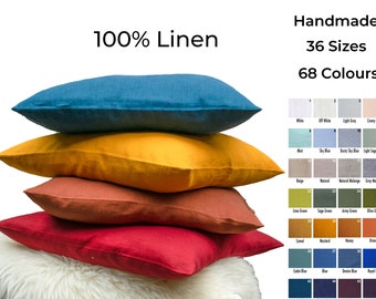 Softened Linen pillowcase with zipper, Softened Linen Pillow cover, Throw Pillow case, Decorative pillow cover, standard, queen, euro sham