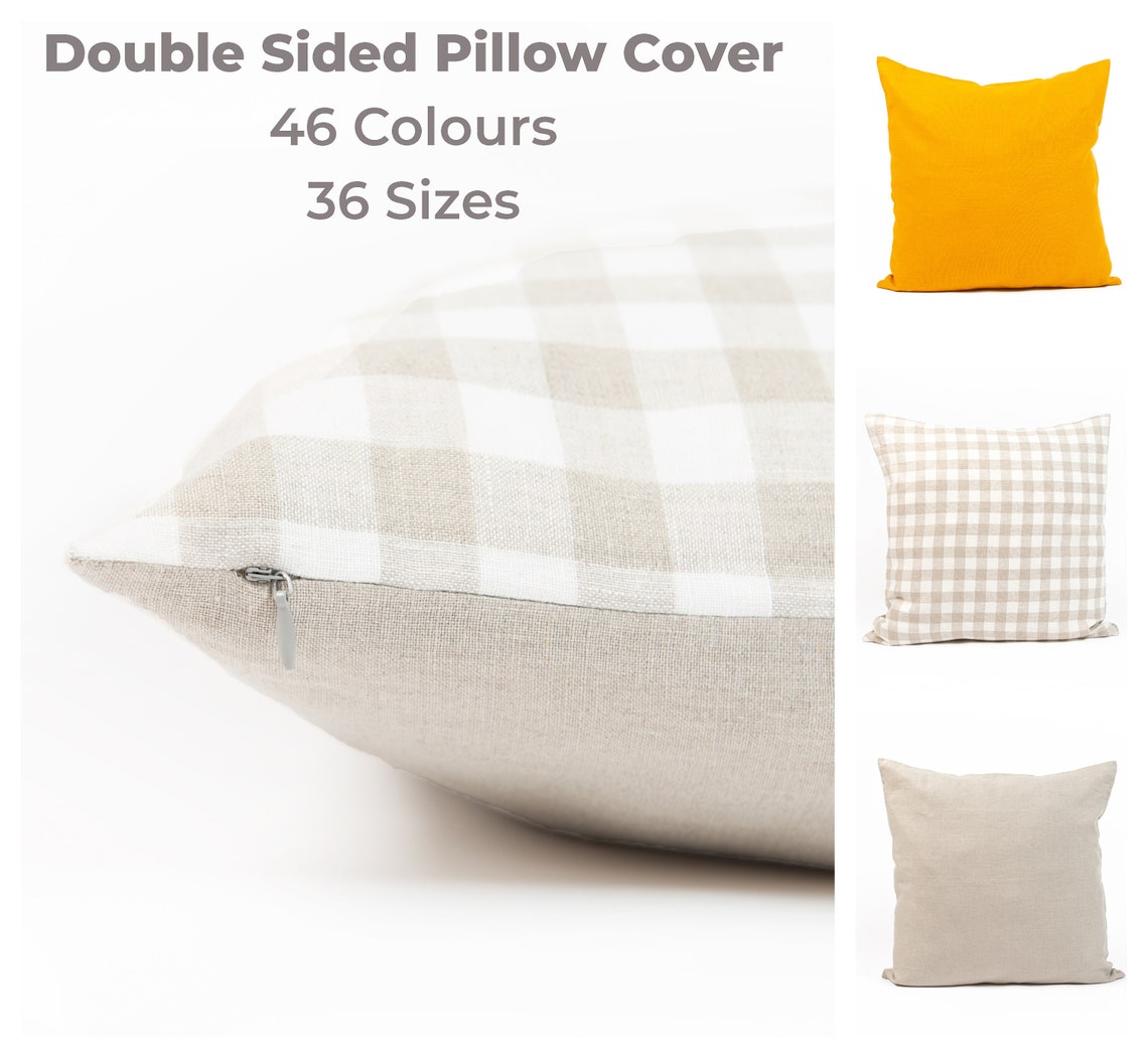 Double sided Linen pillow case Custom colour pillow case Etsy