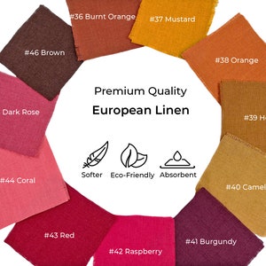 Linen fabric colours for Placemats, Napkins, Tablecloths
Leinenstofffarben für Tischsets, Servietten, Tischdecken
