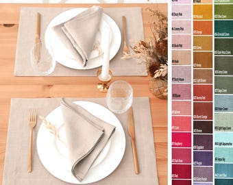Linen Napkins in various sizes and colours, burnt orange napkins, green napkins, red napkins, yellow napkins, eco friendly napkins