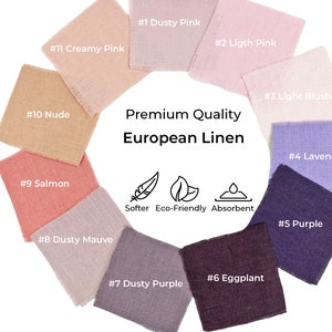 Linen fabric swatches, 58 different colours image 1