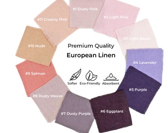 Linen fabric swatches, 58 different colours