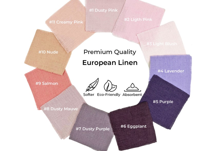 Linen fabric swatches, 58 different colours image 1