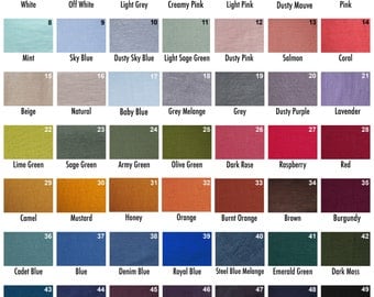 Muestras de tela de lino, 49 colores diferentes
