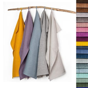 Natural linen tea towel for kitchen, handmade absorb fabric towel for cooking and home decor