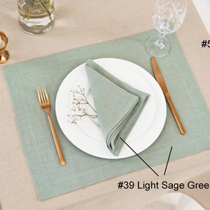 Beige Linen Tablecloth, Beige Napkins, Beige Placemats. Square, rectangular Table Linens for Wedding, Christmas and tables in many colors image 9