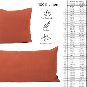 Softened Linen pillowcase with zipper, Softened Linen Pillow cover, Throw Pillow case, Decorative pillow cover, standard, queen, euro sham zdjęcie 9