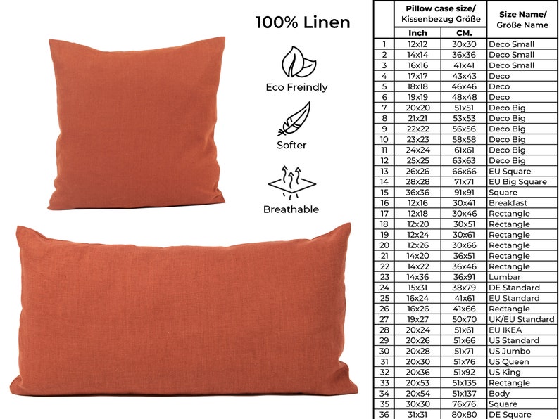 Softened Linen pillowcase with zipper, Softened Linen Pillow cover, Throw Pillow case, Decorative pillow cover, standard, queen, euro sham zdjęcie 9