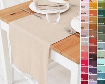 Runner da tavola in lino beige, tovaglioli in lino beige, runner da tavola beige per matrimonio, runner da tavola personalizzato, runner da tavola e tovaglioli