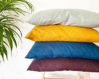 Kissenbezug aus weichem Leinen, Kissenbezüge aus Leinen in 40 Farben erhältlich, Kissenbezüge aus Leinen in 36 Größen