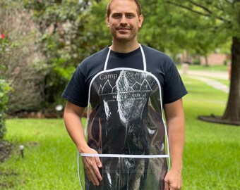 Clear Apron | Write On with Dry-Erase Marker | Water Resistant | Male Design