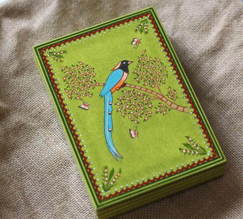 Wooden earring box Handpainted |Premium Velvet Box Trinket storage Bracelet holder| Ring box Unique gift idea for all occasions