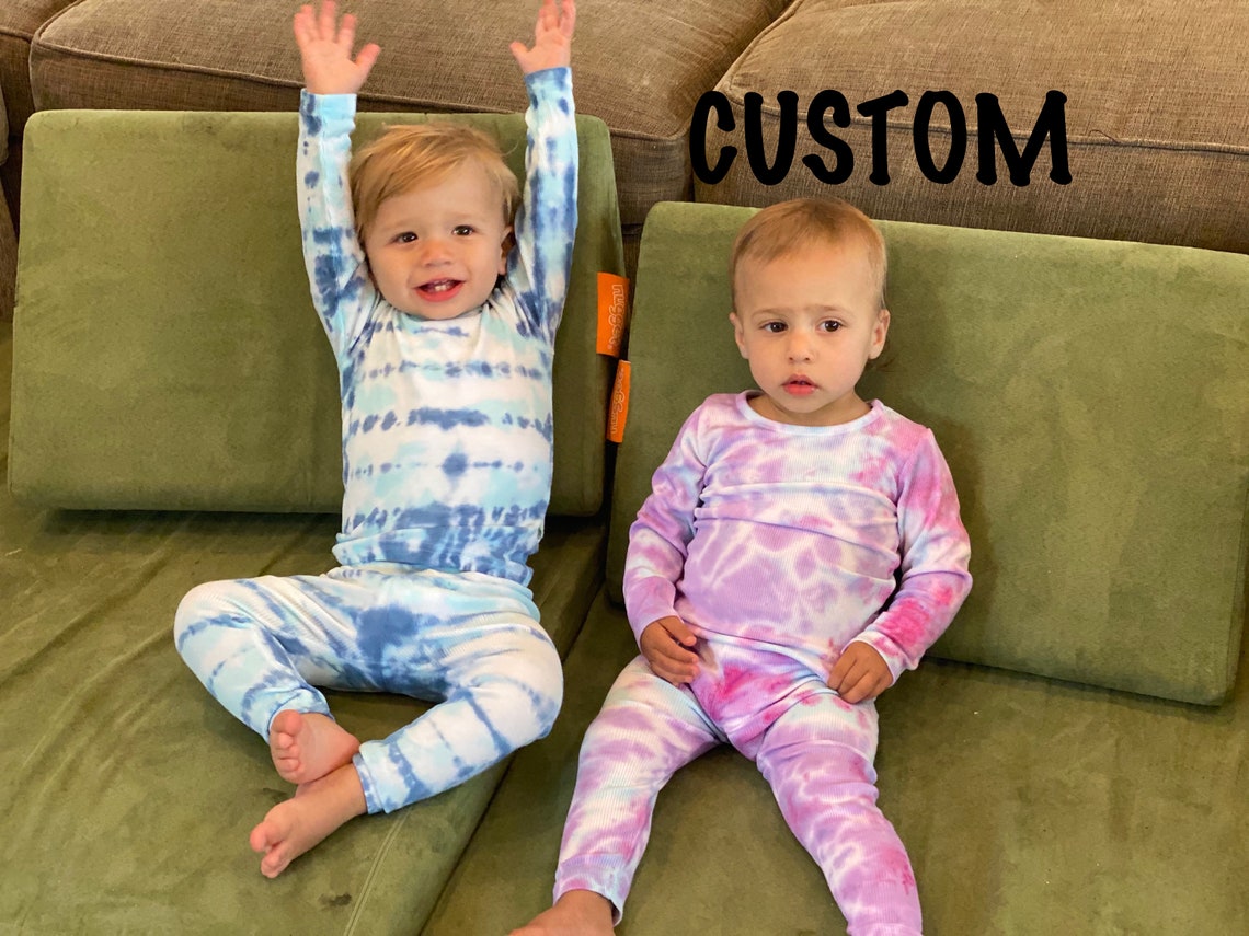 Beautiful baby Blue Tie-Dye Pajama Set main image 0