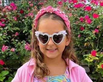 Custom Kids Heart Shaped Embellished Sunglasses