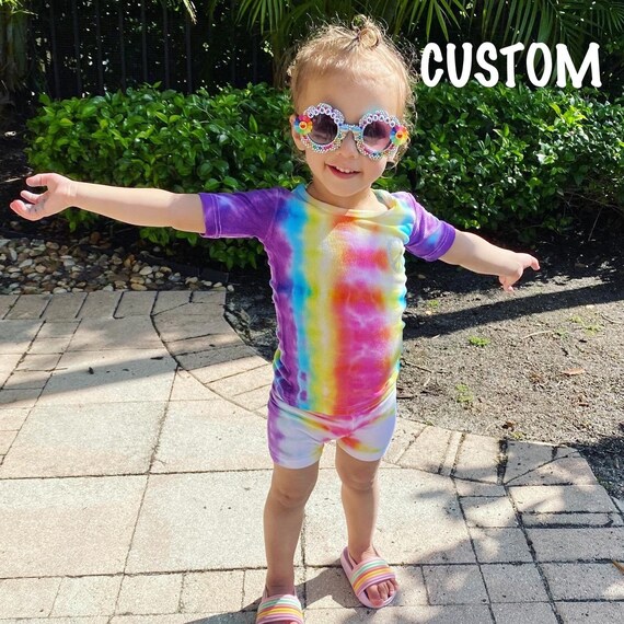 Custom Baby and Toddler Tie Dye Pajama Short Set Etsy UK