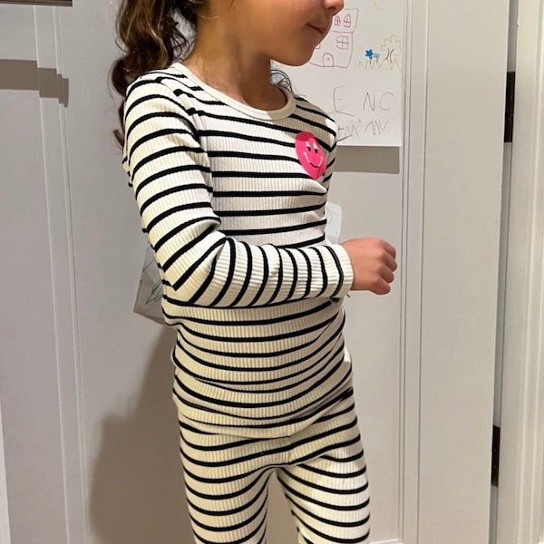 Custom Stripe Kids Pajama Set