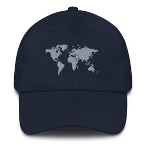 World Map Baseball Cap / Dad Hat image 1
