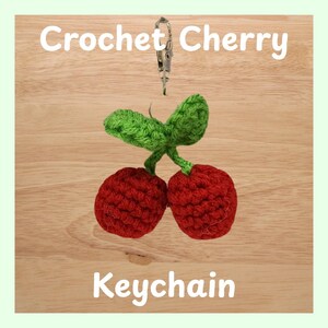 Crochet Cherry Keychain | Handmade Cherries Charm | Kawaii Fruit Keychain | Cute Bag Accessory | Gift for Friends