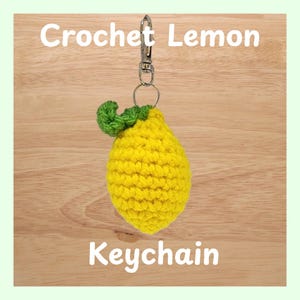 Crochet Lemon Keychain | Handmade Fruit Charm | Citrus Bag Accessory | Kawaii Gift | Cute Crochet Keychain | Small Gift Idea