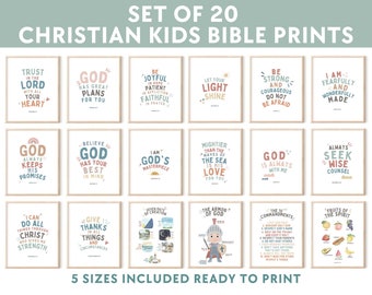 Kids Bible Verse Prints: Christian Classroom Decor (Digital Download)