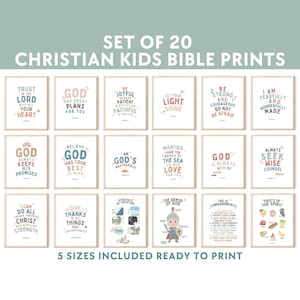 Kids Bible Verse Prints: Christian Classroom Decor (Digital Download)