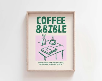 Bibel und Kaffee: Christliche Wohndekoration (Digitaler Download)