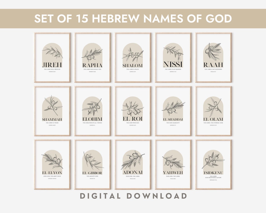 Hebrew Names of God Art Print: Minimalist Christian Wall Decor (digital ...